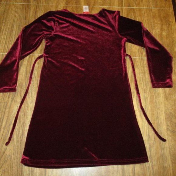Bundle 3 for $15 - Red Velvet Dress with Glitter Floral Print - Picture 4 of 4